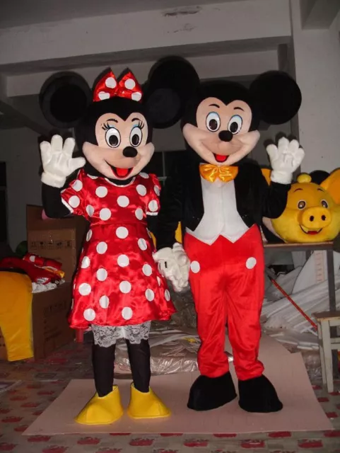 Hot Sale Mickey and Minnie Mouse Adult Mascot Costume Party Clothing Fancy Dress