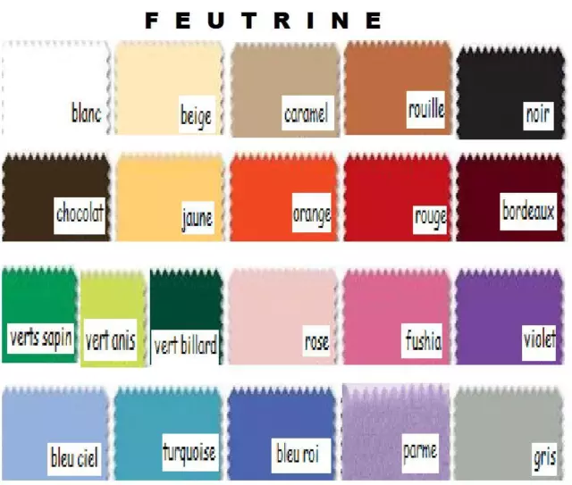 FEUTRINE polyester 1mm au 0.50 mètre 23 coloris au choix largeur 180 cm