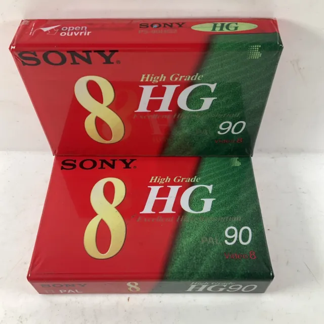 Sony Video 8 HG90 High Grade PAL Factory Sealed video Camcorder Cassette Tape