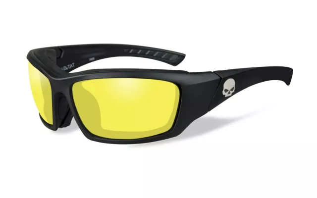 Harley-Davidson Wiley X TAT Yellow Motorrad Brille Gr. M/L - Gelb, Matt Schwarz