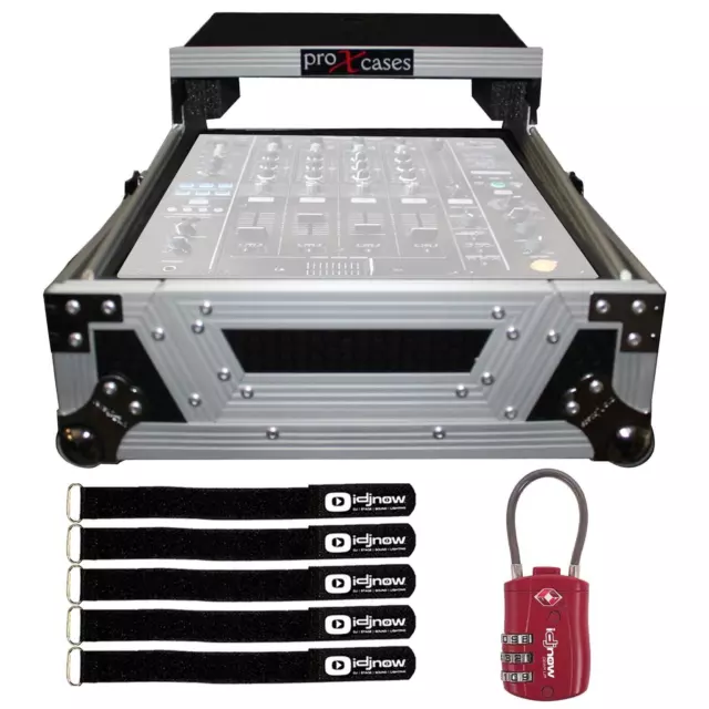 ProX XS-M12LT Large Format 12" DJ Mixer Case with Red TSA Lock