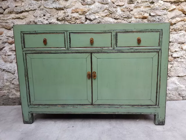 Buffet Ancien Meuble de rangement Commode Bahut Vert céladon