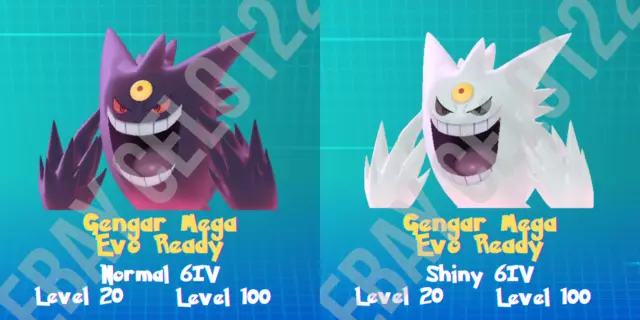 Shiny Gengar / Pokemon Let's Go / 6IV Pokemon / Shiny Pokemon