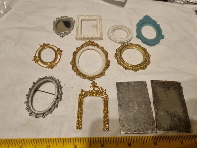 Selection 11 Miniature Ornate Picture/photo Frames/mirrors - Dolls House, Craft