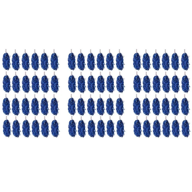 72Pcs Cheerleading Poms Metallic Foil Cheer Poms with Plastic HandleS5O2