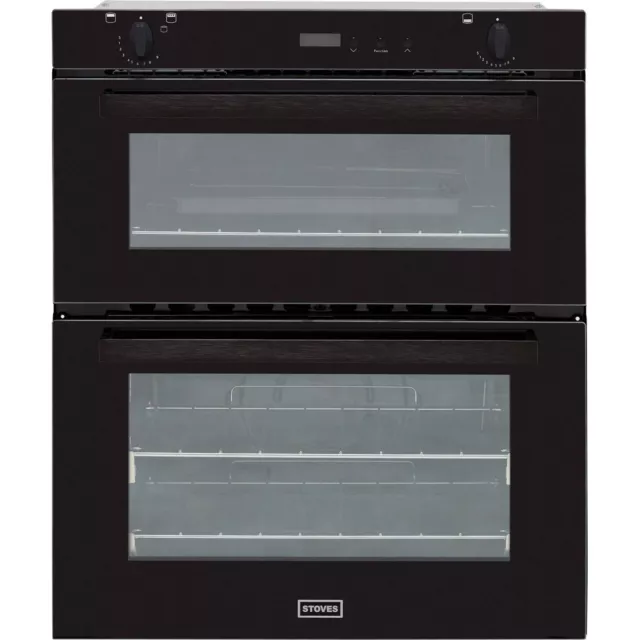 Stoves SGB700PS Built Under 60cm Gas Double Oven Black A/A New from AO