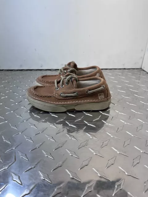 Sperry Top Spider Boat Shoes Size 10.5k Toddlers/youth Tan