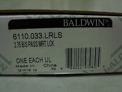 BALDWIN Mortise Passage Lock - 2-3/4" Backset - Vintage Brass - 6110.033.LRLS