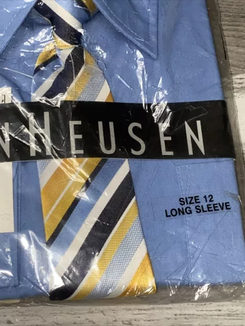VAN HEUSEN BOYS Dress Shirt with Tie size 12 Regular Long Sleeve ...