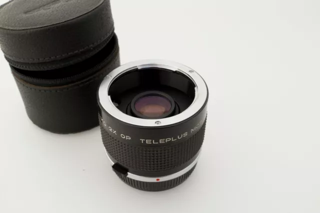 Kenko 2x OP TELEPLUS MC7 CONVERTER LENS For OLYMPUS OM + Kenko Leather Case