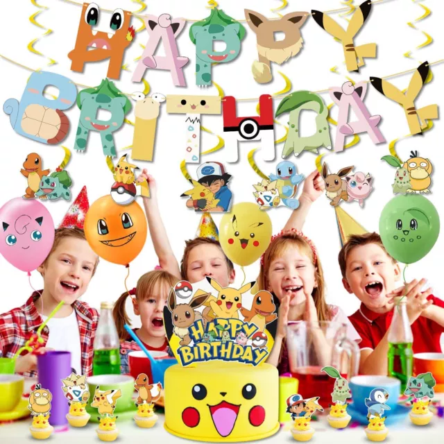 SET DECORAZIONE FESTA di compleanno Pokemon bambini palloncini