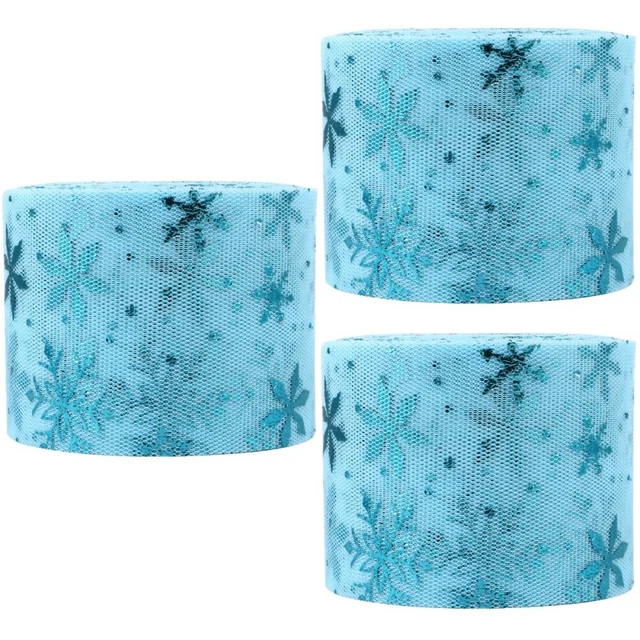3 Sets Weihnachten Tüll Rolle Tüll Stoff Rollen Tüll Stoff 7
