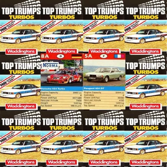 Top Trumps Single Cards Turbos Fast Sports Cars Waddingtons Issue Various (FB3)