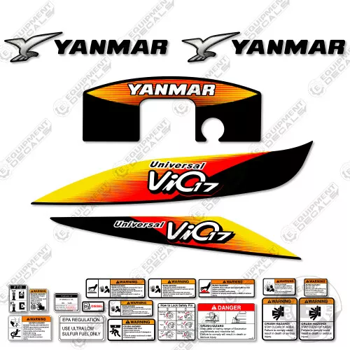 Fits Yanmar Vio17 Decal Kit Replacements Mini Excavator vio 17