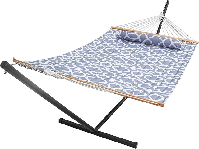 SZHLUX Hammock with Stand Included, 475lbs Capacity Outdoor Portable White