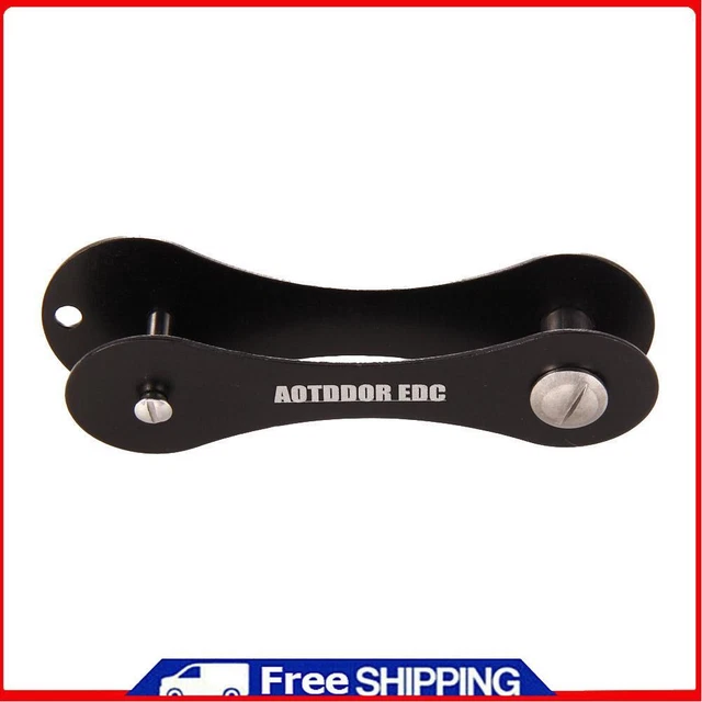 Hard Oxide Aluminum Key Holder Organizer Folder  EDC Pocket Tool black .