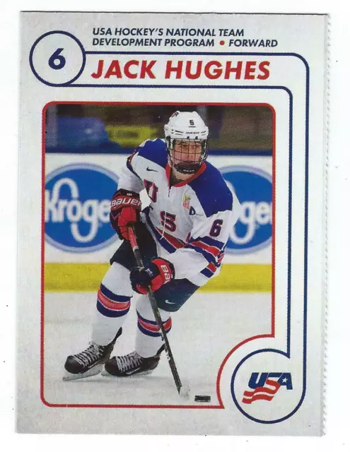 Jack Hughes 2018/19 USA NTDP Team Issued 1st Ever Rookie Card Beckett 8.5  Devils