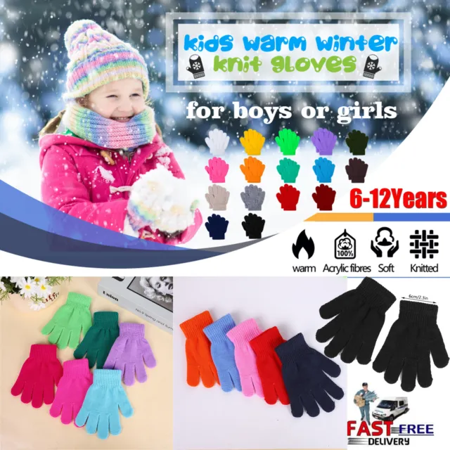 Kid's Winter Magic Gloves Children Stretchy Warm Magic Boys Girls Knit Gloves US