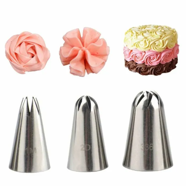 Set 3 pz ugelli per pasticceria fiori ugello per tubazioni ghiaccio crema punta cupcake strumento da forno