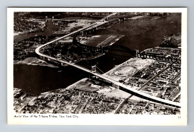 New York City NY-New York RPPC, Aerial View Triboro Bridge, Vintage Postcard