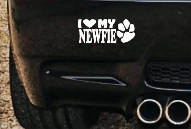 I LOVE MY Newfie Newfoundland Dog Car,Window,Bumper Vinyl Decal Sticker