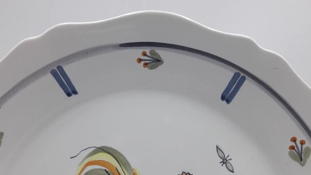 Assiette Ceramique Decor Au Coq Tons Gris Bleu Manufacture De Gien Collection 3
