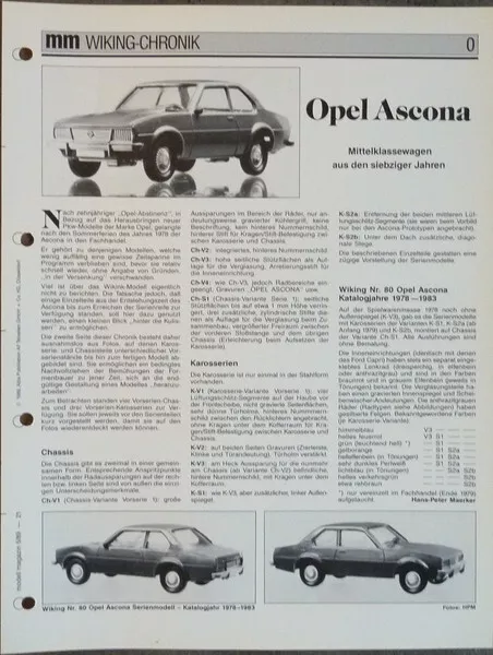 WIKING CHRONIK OPEL ASCONA , von 1989g