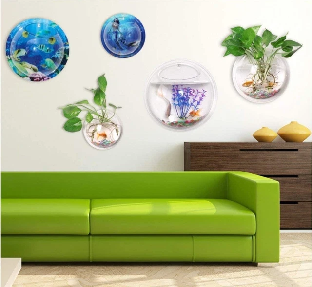 Creative Acrylic Hanging Wall Mounted Fish Tank Hanging Bowl Aquarium decoration 9