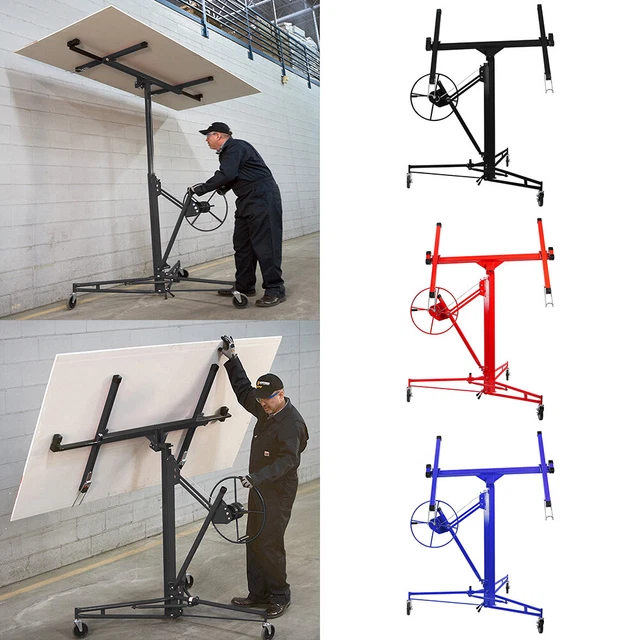 Drywall Lift Panel Sheetrock Lift Rolling Lockable Panel Hoist Jack Lifter Tool