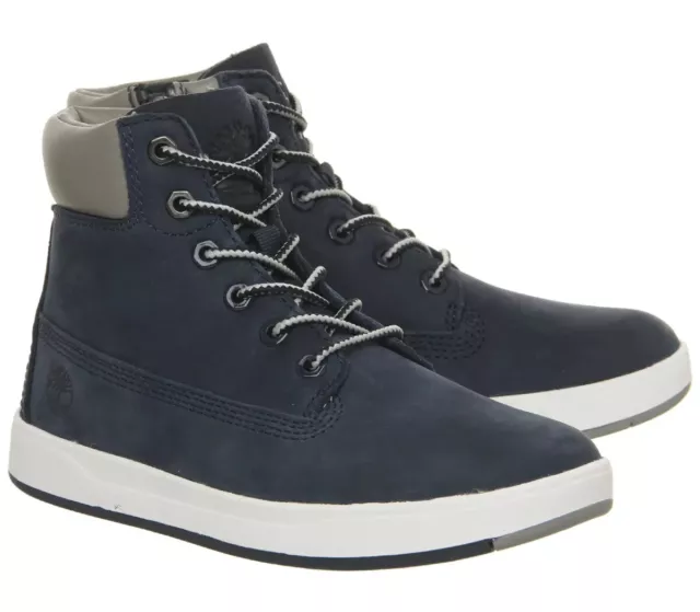 TIMBERLAND DAVIS SQUARE 6 Inch Boot Navy Junior Adults Sizes 1 2