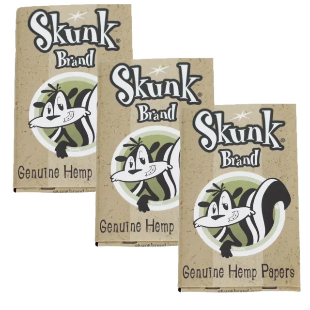 Skunk Brand Single Wide - 3 PACKS - Natural Slow Burn Rolling Papers