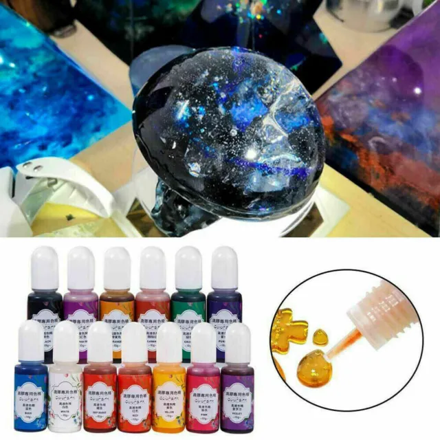 Epoxy UV Harz Farbstoff Epoxidharz Harzpigment DIY 13 Farben Set für Silikonform 3