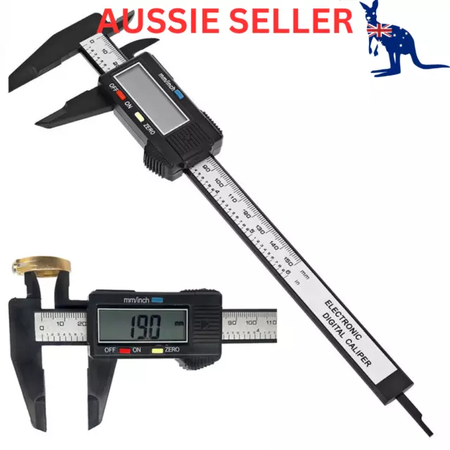 Vernier Micrometer Caliper Gauge 6'' Inch 150mm Digital Electronic  Carbon Fiber
