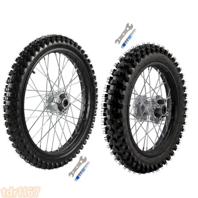 70/100-19 90/100-16 Front + Rear Wheel Tire Rim for Motocross CRF150 CR80 TTR US