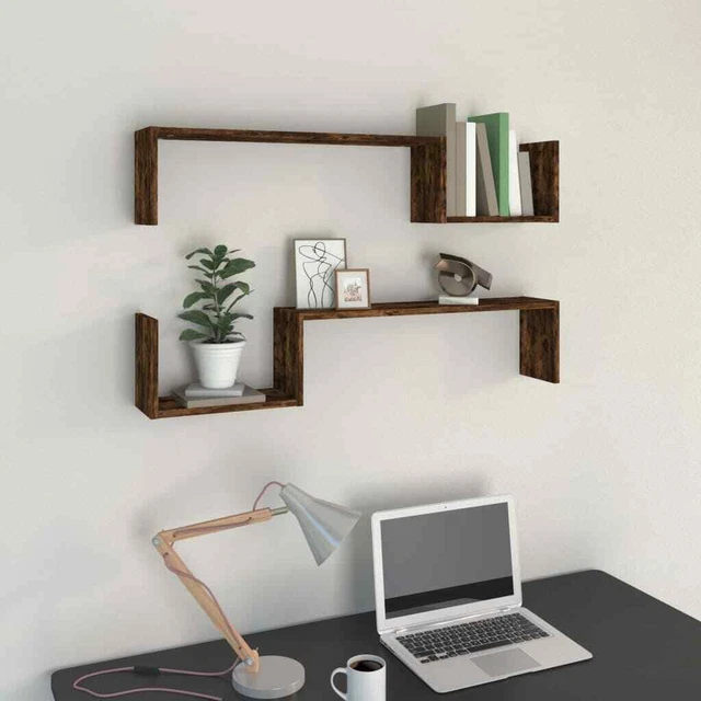 Vidaxl Mensole a Muro 2 pz Rovere Fumo 100x15x20 cm Legno Multistrato