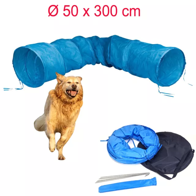 AGILITY TUNNEL 300 x Ø 50 cm mit TASCHE Dog Training Hundesport Hundetunnel