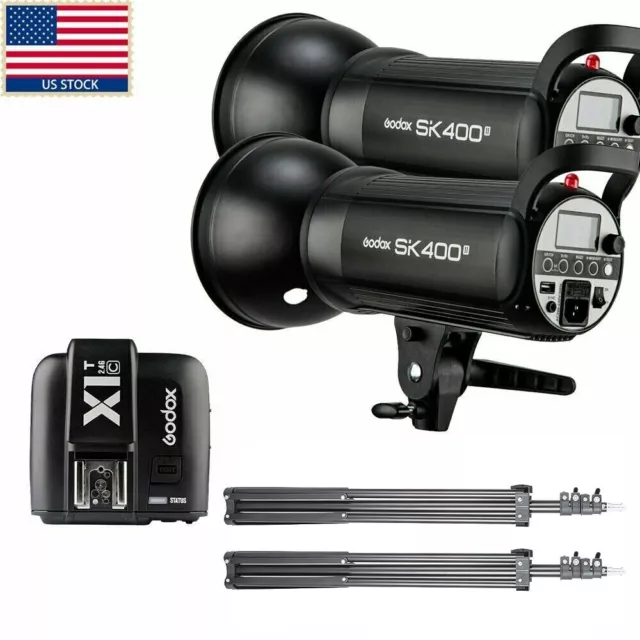 US 800W 2X Godox SK400II 400W Studio Flash Strobe Light +X1T-C Trigger For Canon