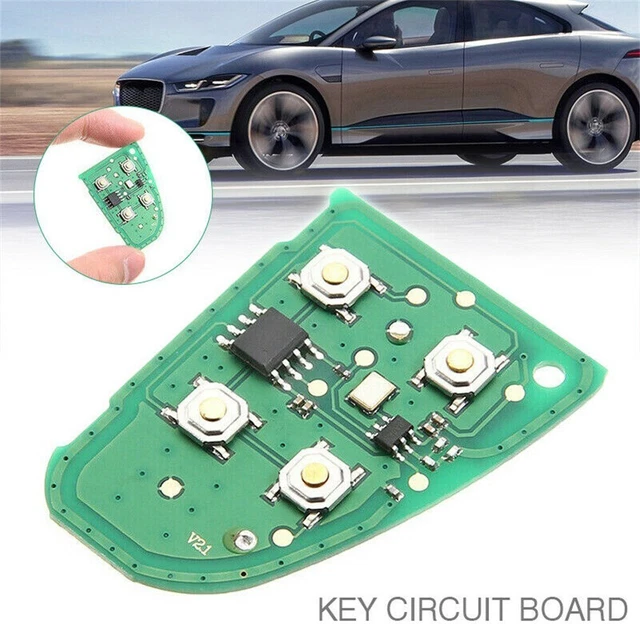1x Green 433MHz Key Circuit Board For Jaguar X Type XJ 4-Button Flip Remote Fob