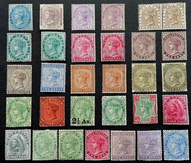 India Qv 1865-1902 Mounted Mint Selection