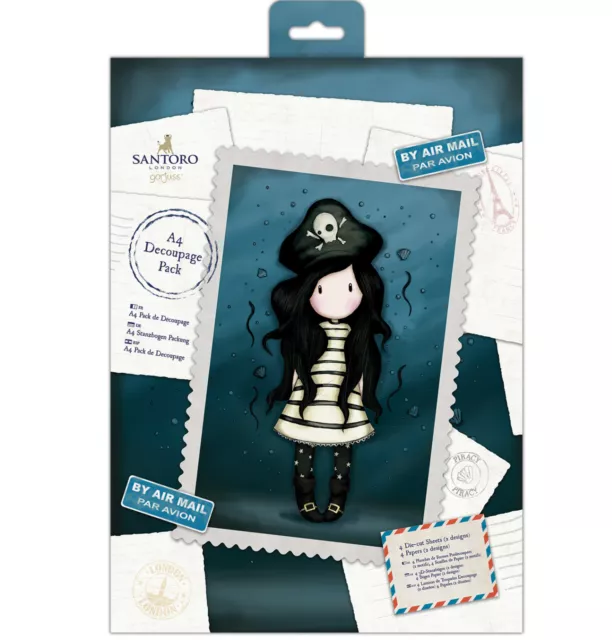 Docrafts A4 decoupage Gorjuss decoupage sheets paper Postal Collection Piracy