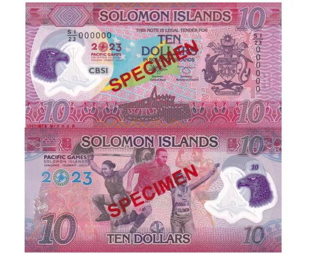 Solomon Islands 10 Dollars ND 2023 P 39 comm. polymer Specimen UNC