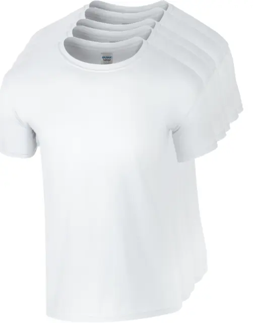 Herren Gildan Softstyle T-Shirt 5er- oder 3er-Pack Unisex schlichte Baumwolle Bulk T-Shirt gemischt