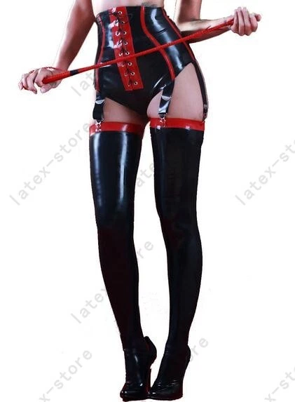 4651 Latex Rubber Gummi shorts string Suspenders Garters belts customized 0.4mm
