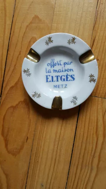 Ancien Cendrier Publicitaire Eltges Metz En Porcelaine De Limoges