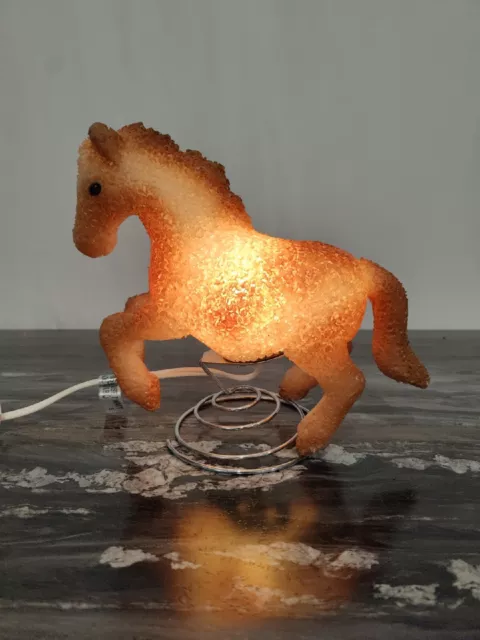 Vintage Melted Plastic Popcorn Horse Accent Lamp Light