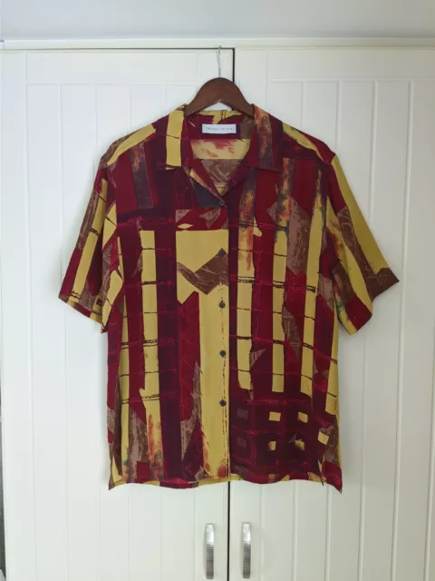 Principles Red & Yellow Silk Vintage Patterned  Blouse 14