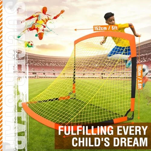 CATCHLUCK Football Goal Pop Up Football Net 5 In 1 Portable Foldable
