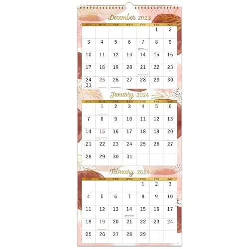 2024 WALL CALENDAR January 2024 December 2024 3Month Display Vertical