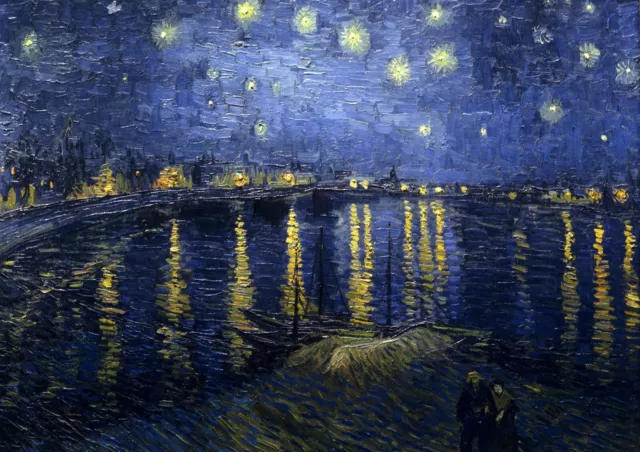 Van Gogh Starry Night over the river Home Decor Canvas Print, choose your size.