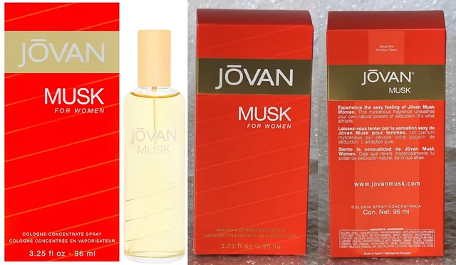 Spray de colonia para mujer Jovan Musk, 3,25 Fl. oz / 96 ml, nuevo en caja